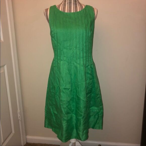 Ralph Lauren pleated green dress 2 - Picture 2 of 6
